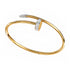 14K Yellow Gold with Diamond Nail Bangle